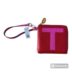 T Monagrammed Tory Burch Card Holder